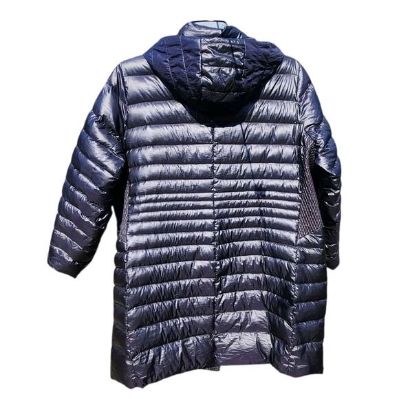 LANDS END WOMENS DOWN PUFFER COAT JACKET LONG HOODED WINTER QUILTED PARKA 2XL P - Picture 2 of 9